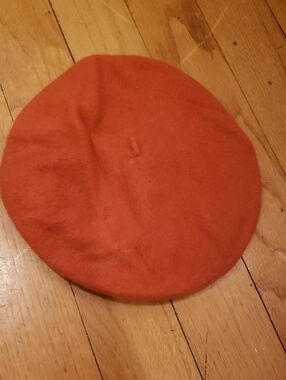 Classic Orange Wool Beret